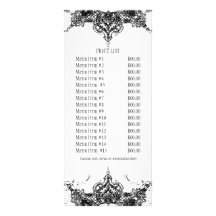 Business Rate Card - Toile Damask Swirl Floral Rack Card