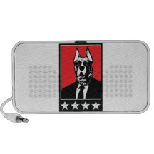 Business Suit Dog Travelling Speakers