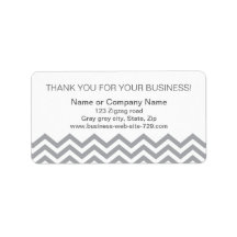Business thank you address labels, grey chevron