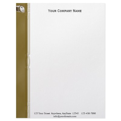 Business Time is Money in Gold and White Letterhead Design by NoteableExpressions