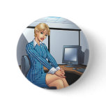 Business Woman, Career Girl Sexy Pinup by Al Rio buttons
