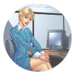 Business Woman, Career Girl Sexy Pinup by Al Rio stickers