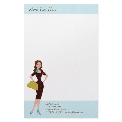 Business Woman Stationery Paper by trennea