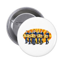 Businessman Banker Worker Carry Money Box Retro Pinback Button