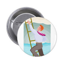 Businessman Officer Worker Climbing Ladder Pinback Buttons