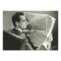 Businessman Reading the Newspaper Personalized Invite