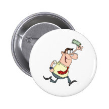 Businessman Running With Dollar In Hand Pin