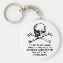Businessman Strangling Art Keychain