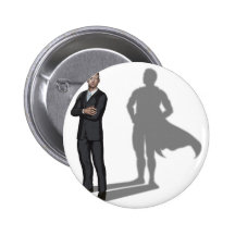 Businessman superhero concept pin