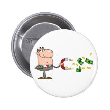 Businessman Using A Magnet To Attracts Money Buttons