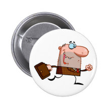 Businessman Walks With Briefcase Buttons