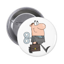 Businessman With Wind-up Key In His Back Buttons