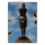 businessperson walking the plank greeting card