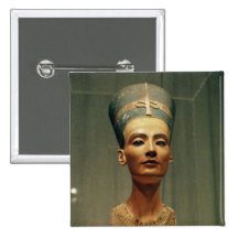 Bust of Queen Nefertiti, front view Pinback Button