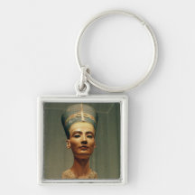 Buste de la Reine Nefertiti, vue de face Porte-clés