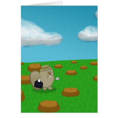 Busy as a beaver greeting card by antiboris