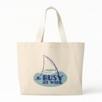 Busy at Work with fishing rod in the water Canvas Bag