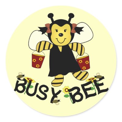 Busy Bee Round Sticker by CuteArt