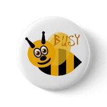 Busy Bumble Bee Cute Buttons