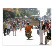 Busy street in Katakolon Greece Post Card