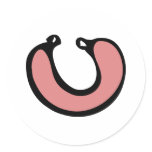 butcher sausage round stickers