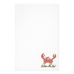 butter me up cute silly girl crab cartoon custom stationery