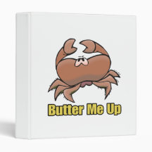 butter me up silly sad crab cartoon vinyl binder