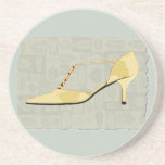 Butter Yellow Leather T Strap Coasters