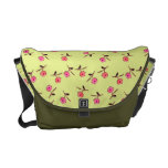 Butter Yellow with Pink Flowers Messenger Bag