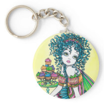 Buttercup Fairy Cup Cake Art Keychain