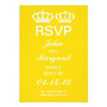 Buttercup Yellow Royal Couple RSVP Card