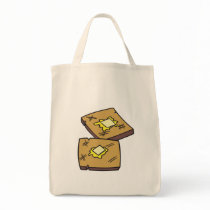 buttered toast tote bag