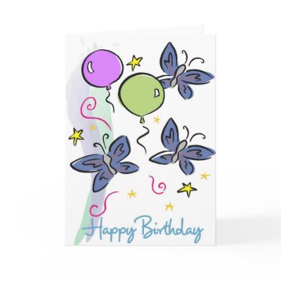 Butterflies and Balloons Birthday CArd by William63