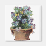 Butterflies and Blue Flowers Magnets