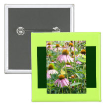 Butterflies and Daisies Button
