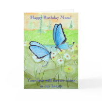 Butterflies and Daisys Happy Birthday Mom! Greeting Card