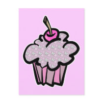 butterflies and flowers cupcakes post card