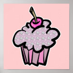 butterflies and flowers cupcakes poster