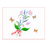 Butterflies and Flowers Design Postcards