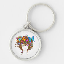 Butterflies and Flowers Key Chain