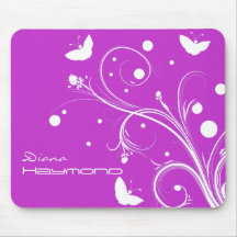 Butterflies and Flowers Silhouette Mousepad