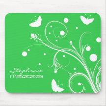 Butterflies and Flowers Silhouette Mousepad