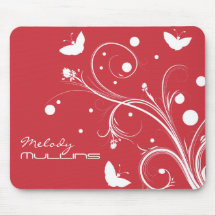Butterflies and Flowers Silhouette Mousepads