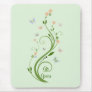 Butterflies and Green Vine Mouse Pad