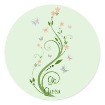 Butterflies and Green Vine Stickers