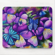Butterflies and Pansie's Mouse pad