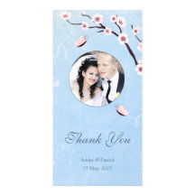 Butterflies and SakuraThank You Photo Custom Photo Card