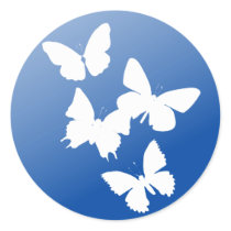 Butterflies are free round stickers
