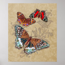 Butterflies Brown Print