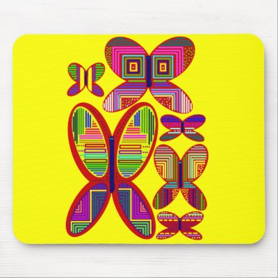 Butterflies  Colourful Patterns Mousepad by JKdesigns